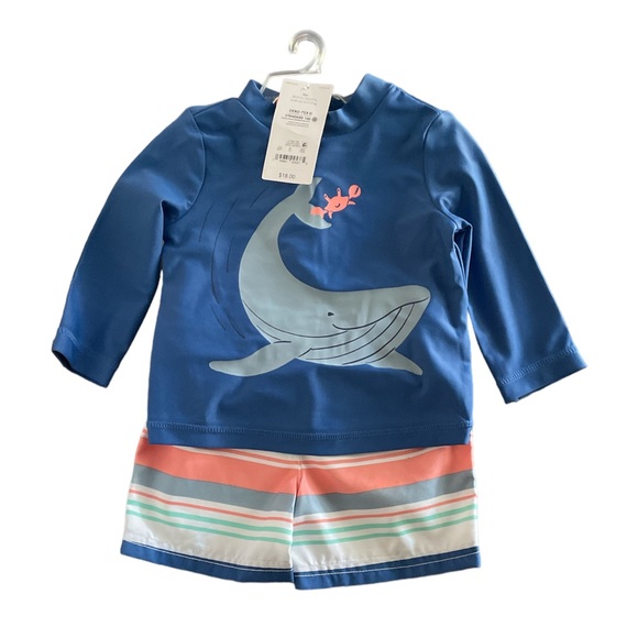Carter's Swim New Carters Baby Boy Long Sleeve Rashguard Swimsuit
